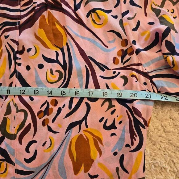 Boden Silk Blouse Pink Print 16 - Picture 4 of 10